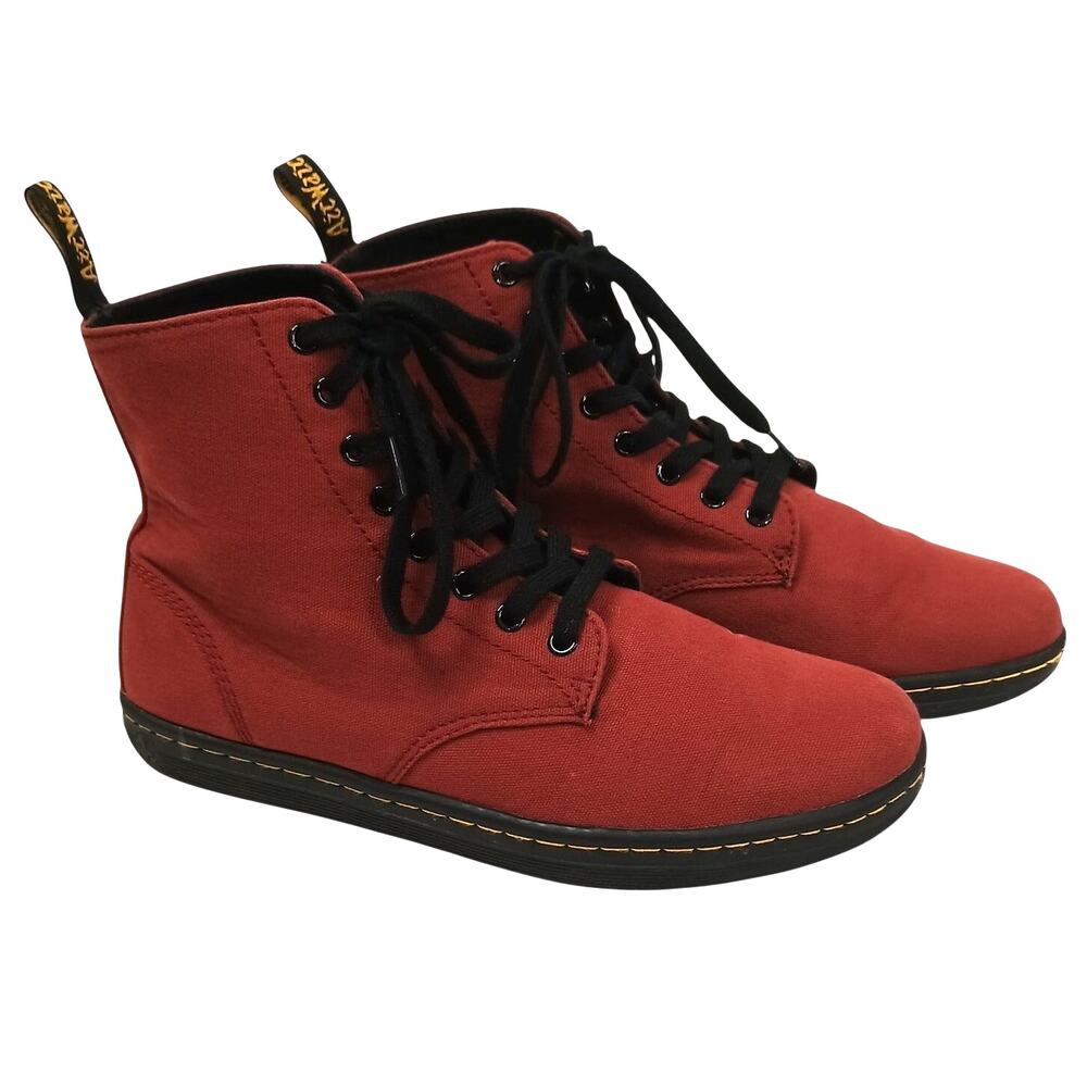 Dr Martens Shoreditch Alfie Rust Oxblood Canvas Boots Womens 11 Mens 10